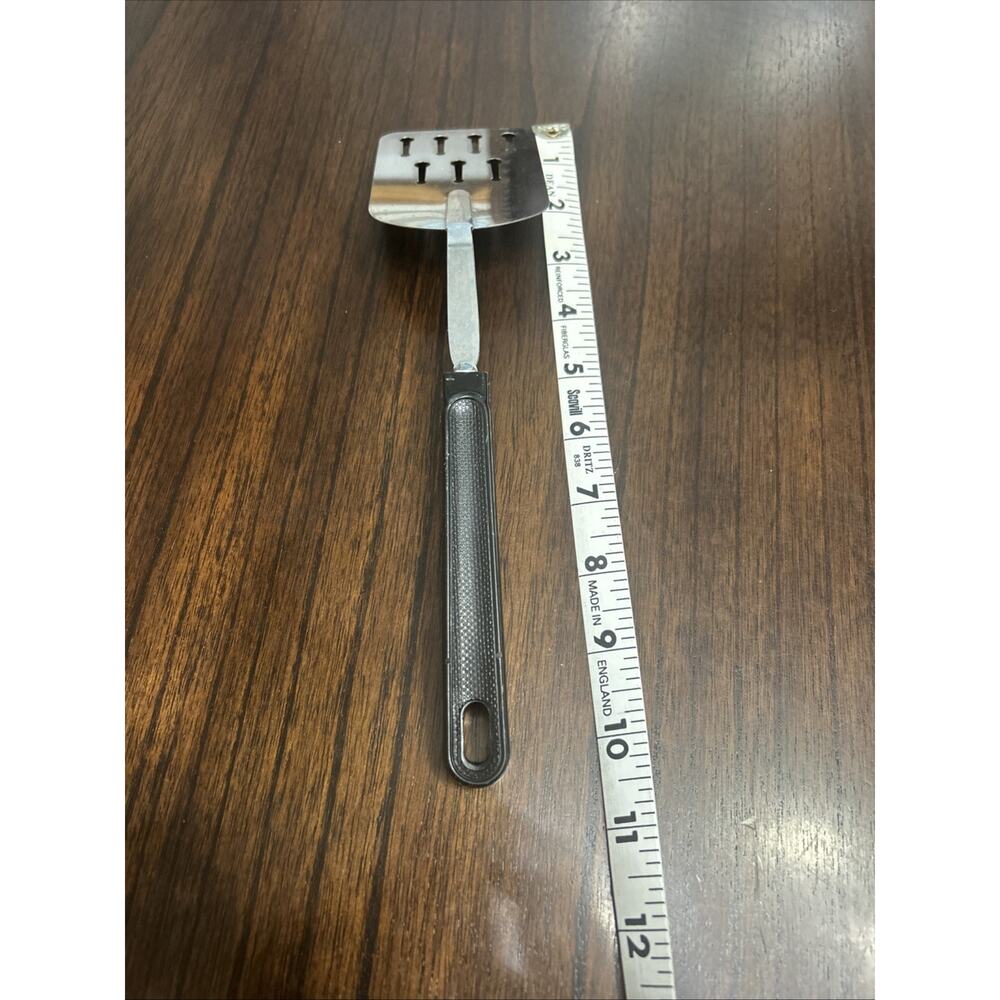 Vintage Ekco Keyhole Slotted Spatula Flipper Turner Black USA 10.5”